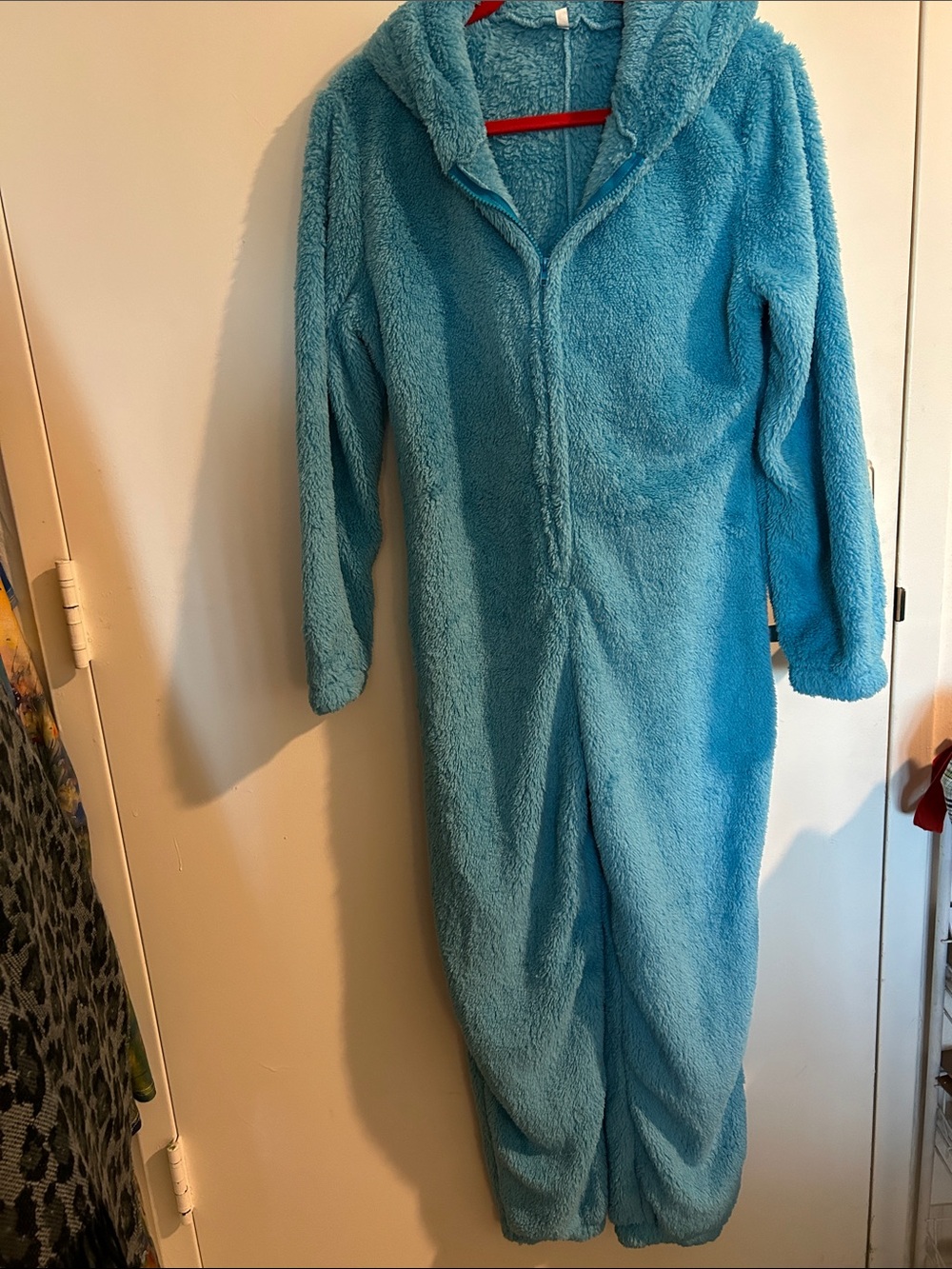 Cozy Plush Hooded Onesie - Light Blue-Unisex